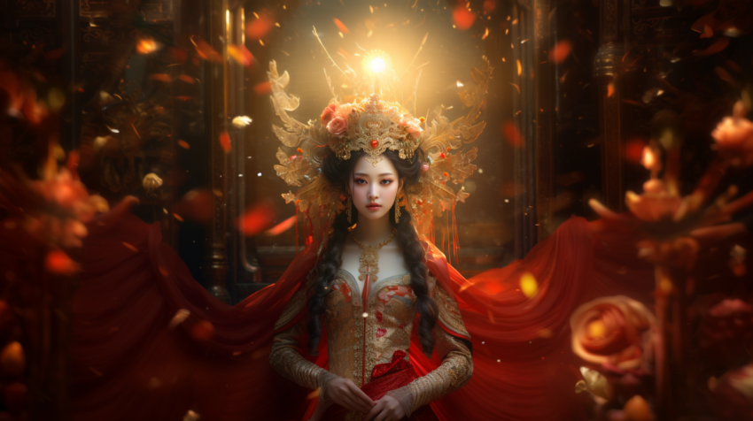 asian holy lady zodiac blessing new year coming