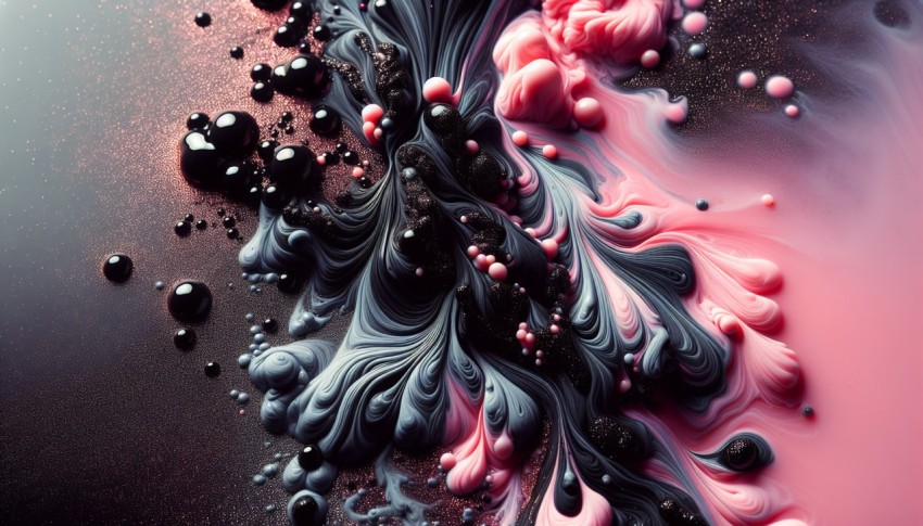 Freeform ferrofluids, beautiful black and pink chaos