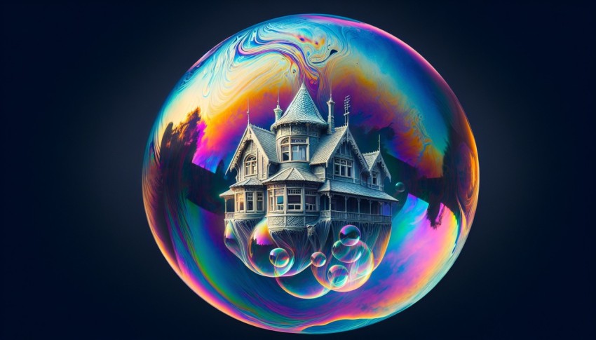 a home built in a huge Soap bubble, windows