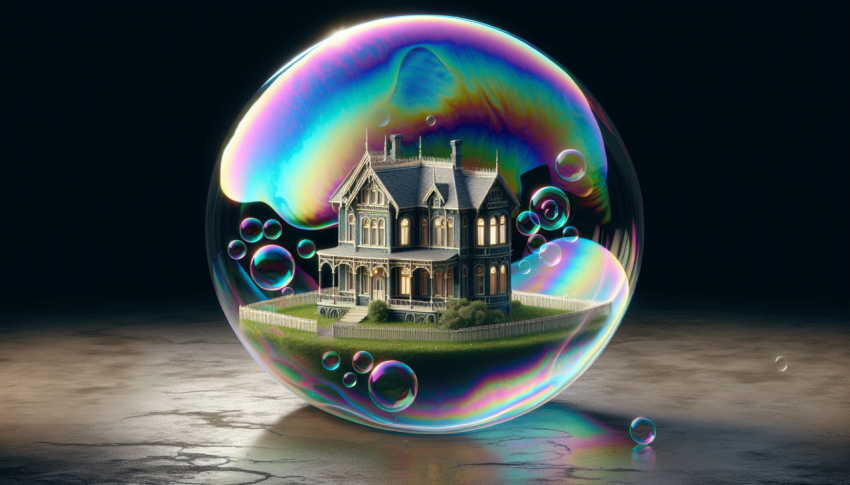 a home built in a huge Soap bubble, windows