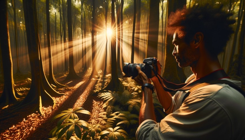 Photographer who takes pictures both in studio and outdoors.