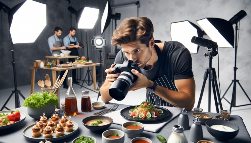 Photographer who takes pictures both in studio and outdoors.