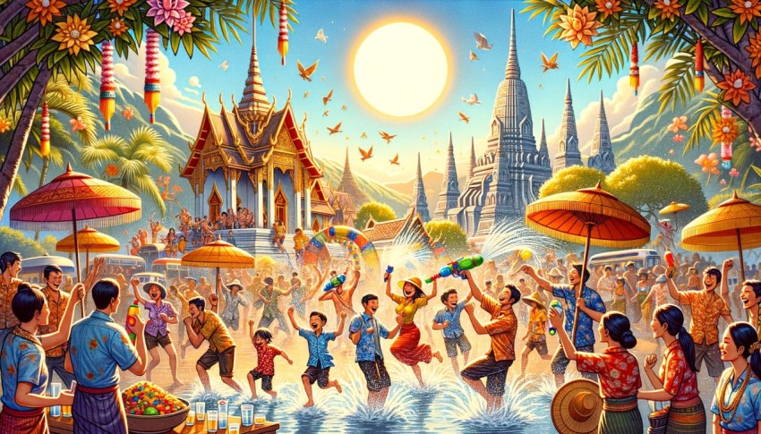 Songkran Festival backdrop for design