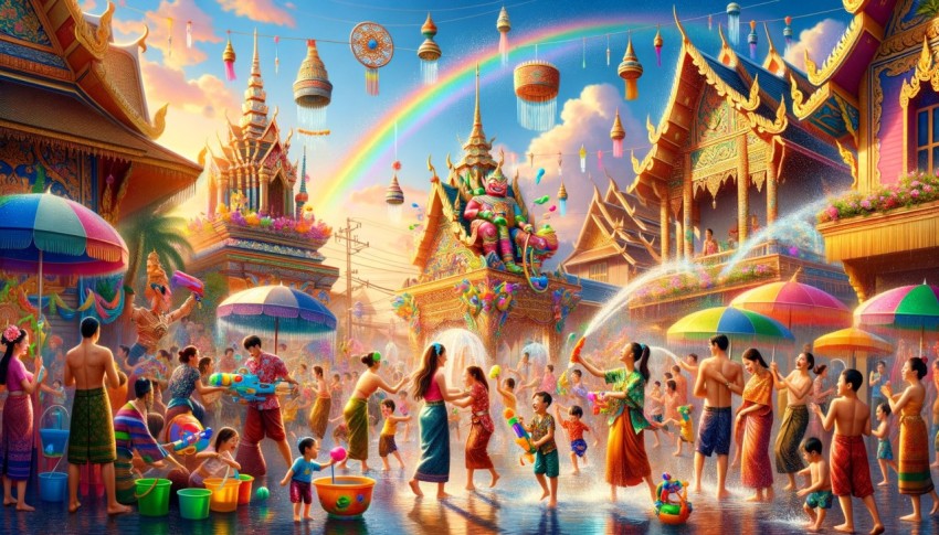 Songkran Festival backdrop for design