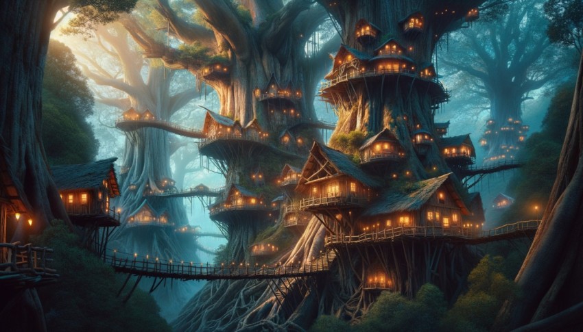 Cities located in a mysterious or enchanted forest.