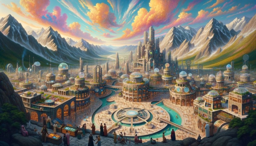 A city that may be associated with the control or representation of various elements in nature.