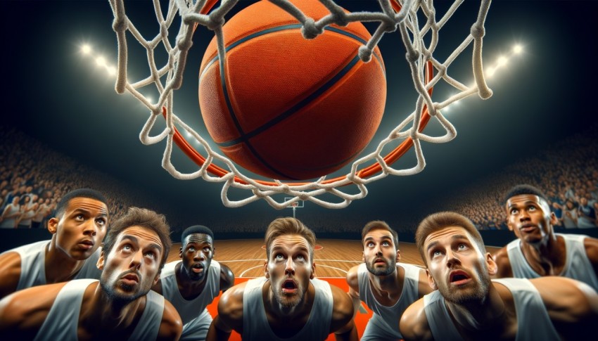 Basketball is a sport played by two teams by shooting the ball into the opponent's hoop.