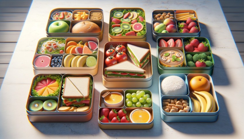 Lunch box with food ready to eat at many places.