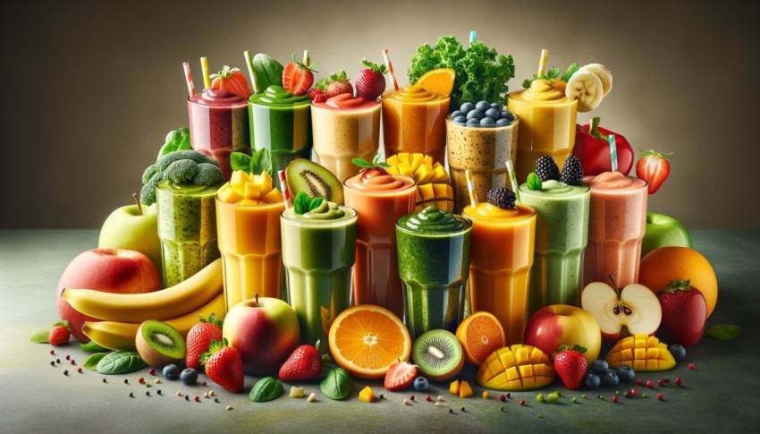 Fruit juices that have many different flavors for benefits or health.