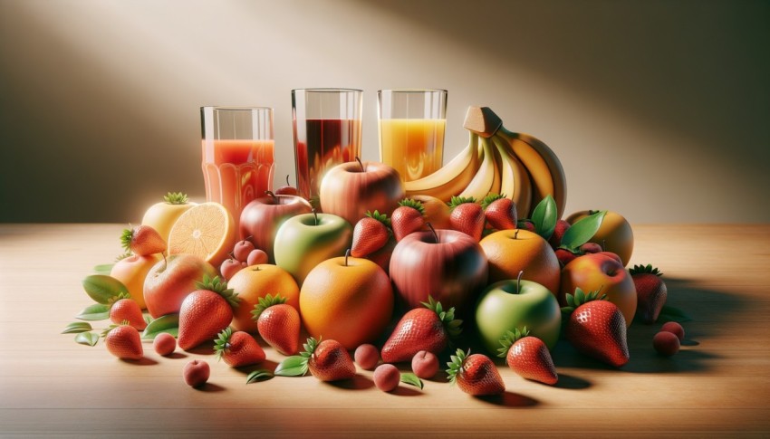 Fruit juices that have many different flavors for benefits or health.