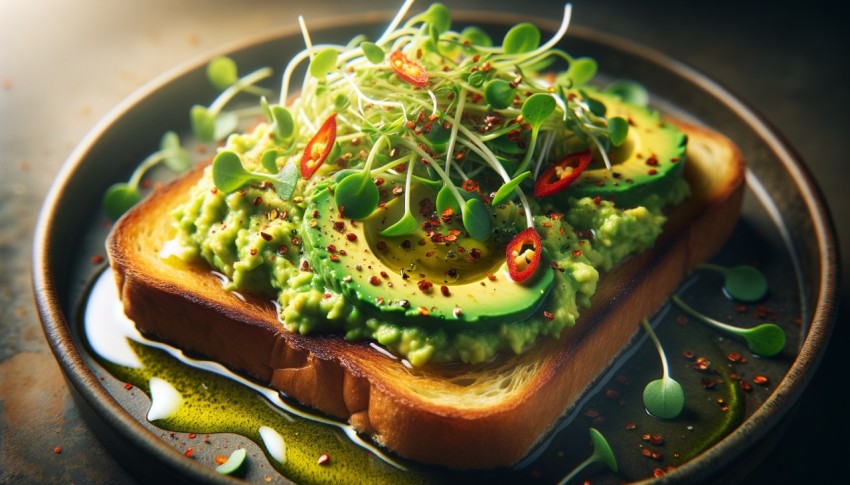 Mashed avocado, spread, toast, delicious, wholesome, breakfast.