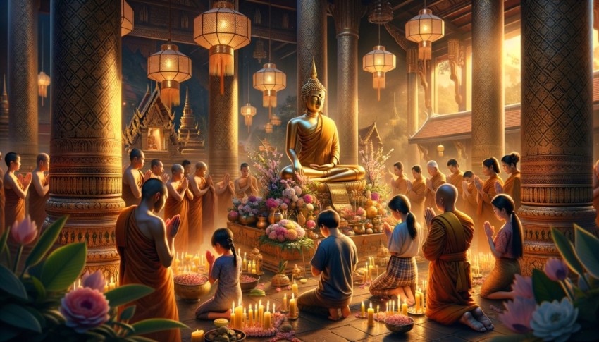 The Loy Krathong tradition also brings together family and friends to do activities together. along with watching the lights.