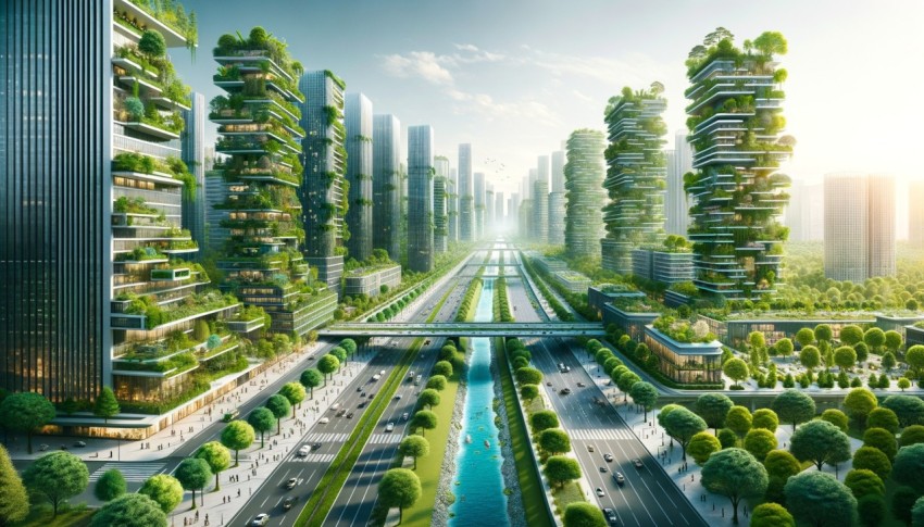 The city of the future is full of smart technology and autonomous transportation.