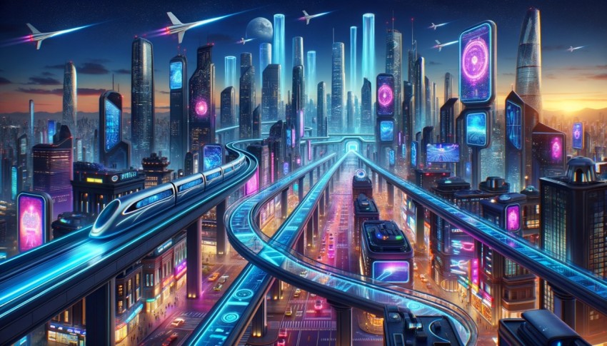 The city of the future is full of smart technology and autonomous transportation.