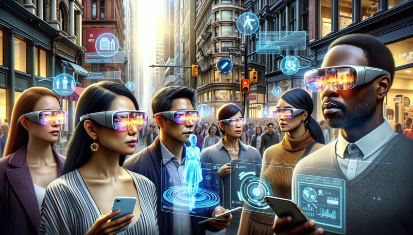 Residents will navigate the city using augmented reality apps, seamlessly blending the digital and physical worlds.