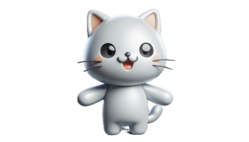 Cheerful, Playful Cat Character