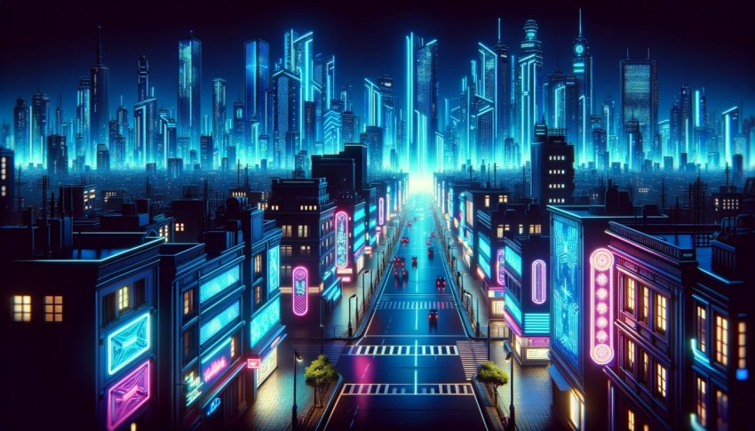 Massive Cyberpunk City with High Population Density