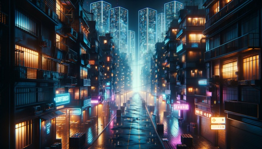 Background Image for Cyberpunk-Themed Work