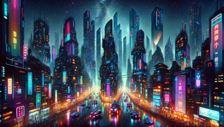 Background Image for Cyberpunk-Themed Work