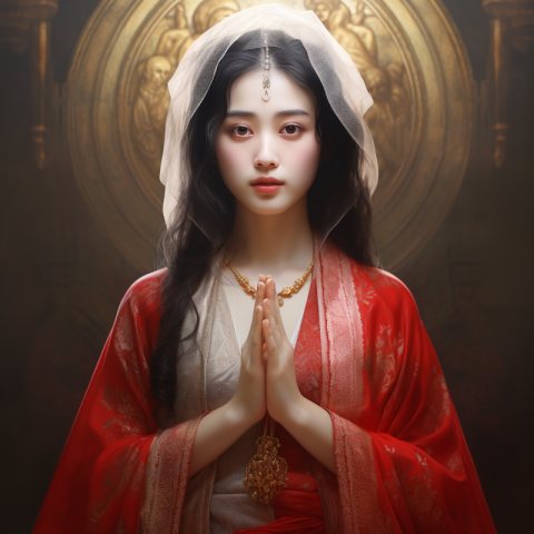 holy lady blessing new year coming